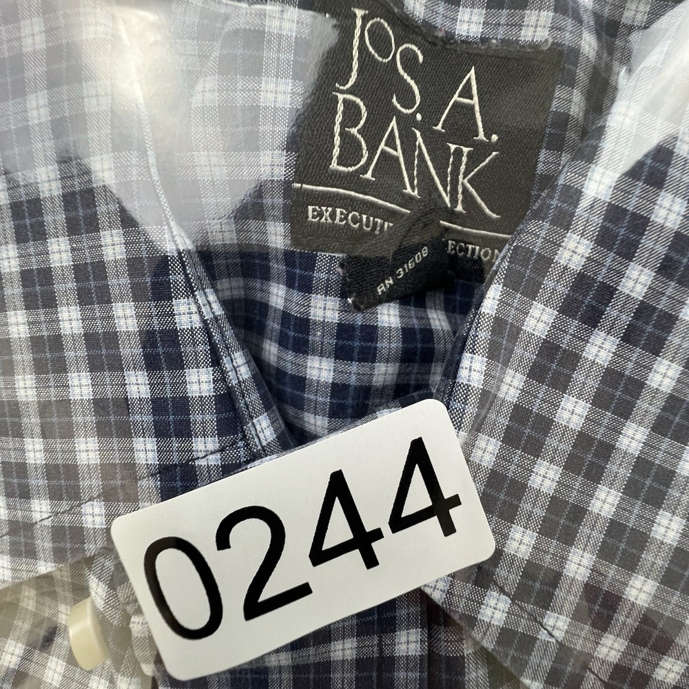 Jos. A. Bank Executive Collection XXL Navy White Gingham Check Button Down Shirt - Picture 6 of 6